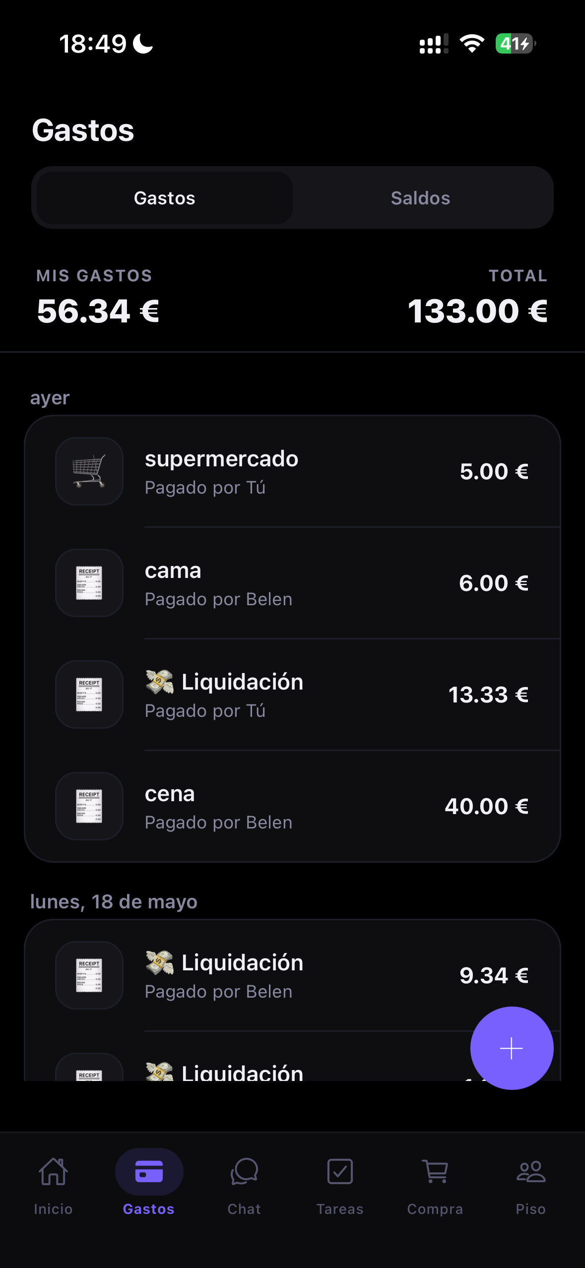 Gastos compartidos en Roomzy